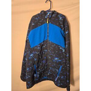 Champion Boys Zip Up Jacket Blue Pattern Size XL 16/18 Lined